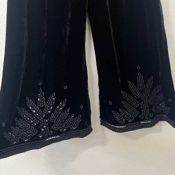 Jade by Johnny Was Embroidered Velvet Cropped Jumpsuit - Picture 7 of 9